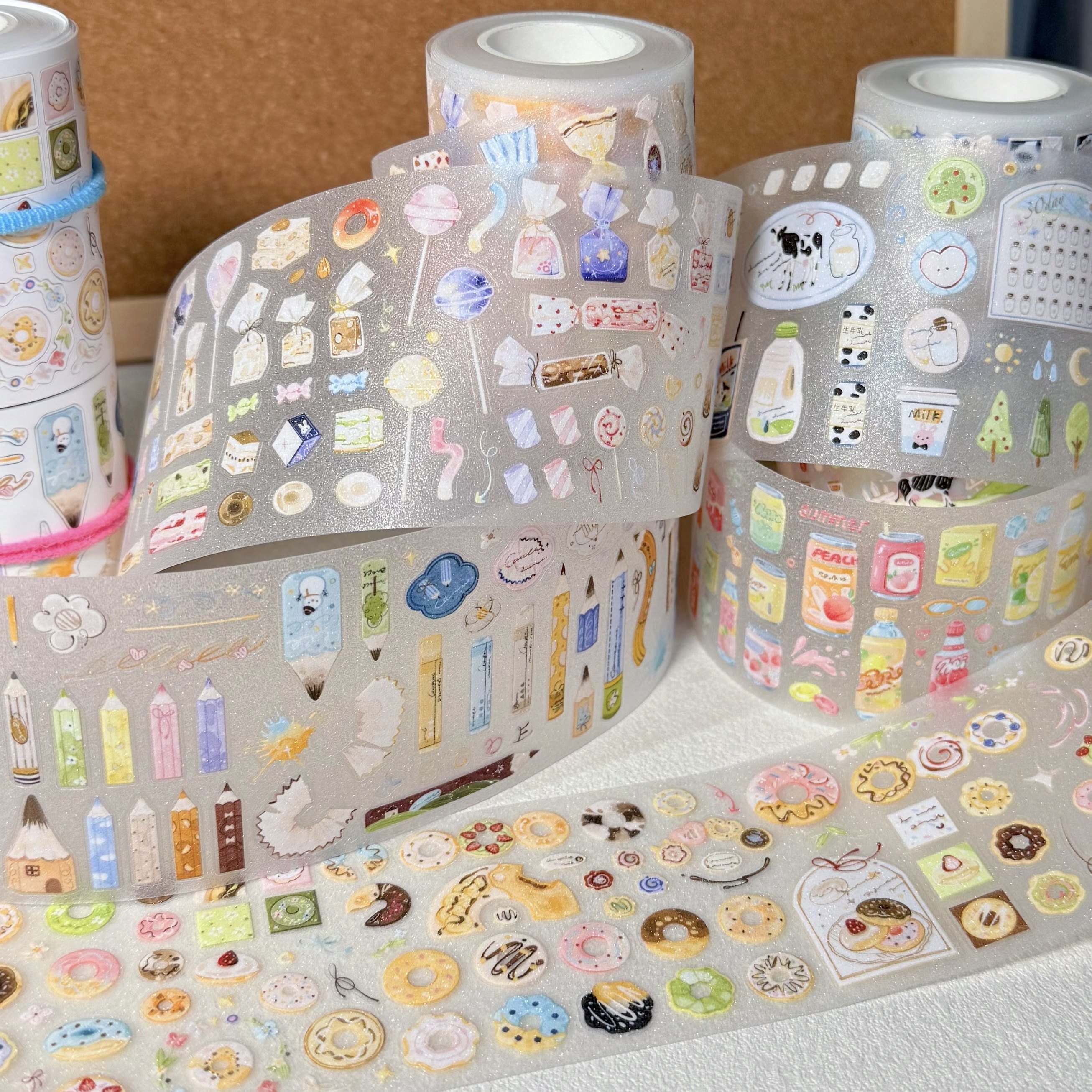 分装 野葵甜甜圈牛乳彩铅笔糖果气泡水可爱日常手帐胶带贴纸卷,文具电教/文化用品/商务用品,和纸胶带,淘宝优惠券,粉丝福利购,淘宝优惠卷