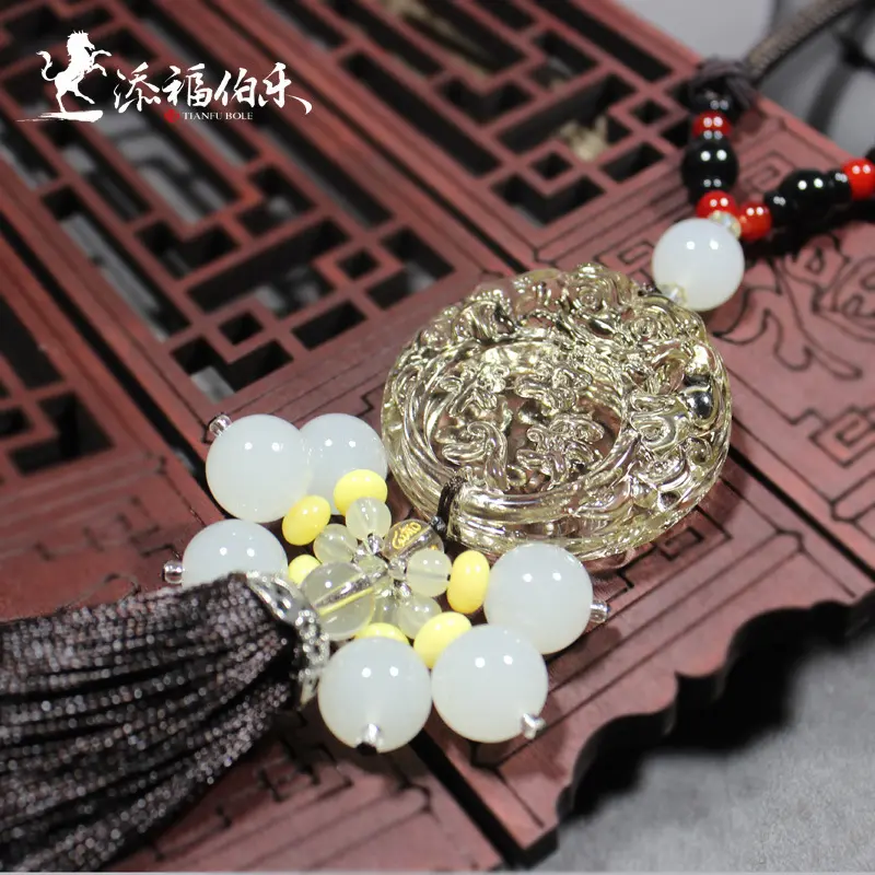 汽车挂件车载高档水晶挂饰车内元宝平安扣吊坠弥勒佛饰品