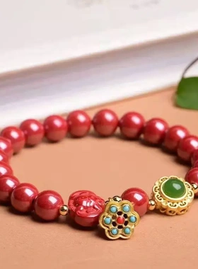 原矿帝王砂单圈手链   女款精美百搭