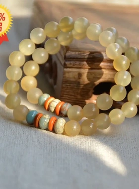 高山羊角佛珠手串女长期使用手机电脑情侣饰品