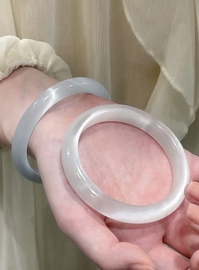 自有工厂猫眼石手镯冰冰蓝香槟金白月光玻璃细支银灰紫色旅游