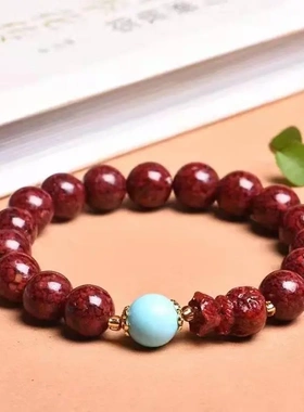 原矿高含量晶体砂福袋手链 情侣同款朱砂手串