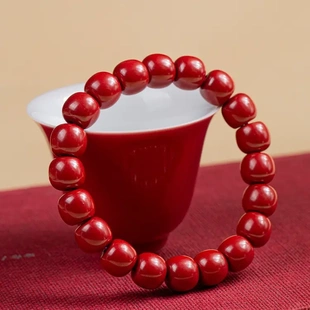 朱砂手串紫金砂帝王砂老型珠素圈男女手链一件