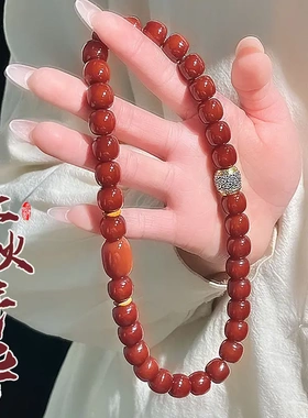 【红火年华】枣红菩提手串双圈女盘玩文玩手链佛珠念珠地摊男