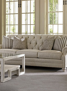 爆款定做沙发美式布艺沙发三人组合客厅小户型乡村棉麻沙发SK005