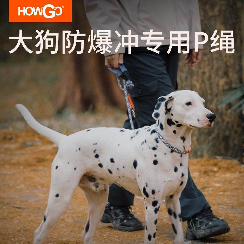 howgo狗绳防爆冲P链遛狗牵引绳防挣脱狗链子大中小型犬拴狗绳用品