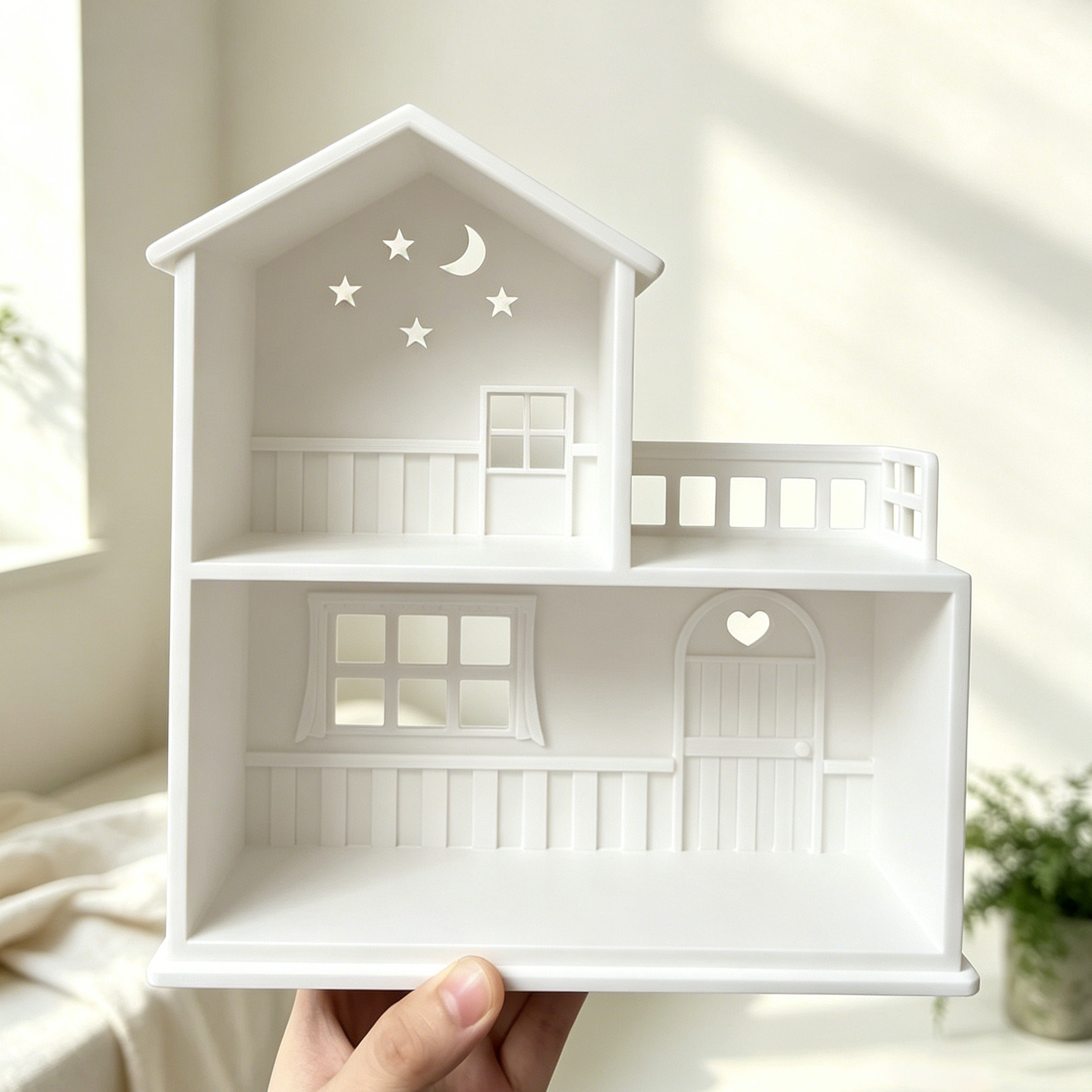 安美 盲盒手办萌粒房子diy收纳盒场景展示柜3D打印置物架娃屋摆件图片