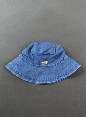 遮阳帽蓝色水洗牛仔渔夫帽盆帽女