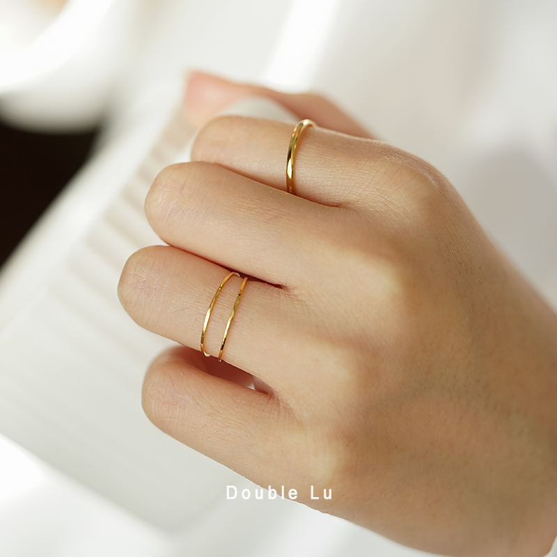 百搭简约超细戒指ins叠戴纤细