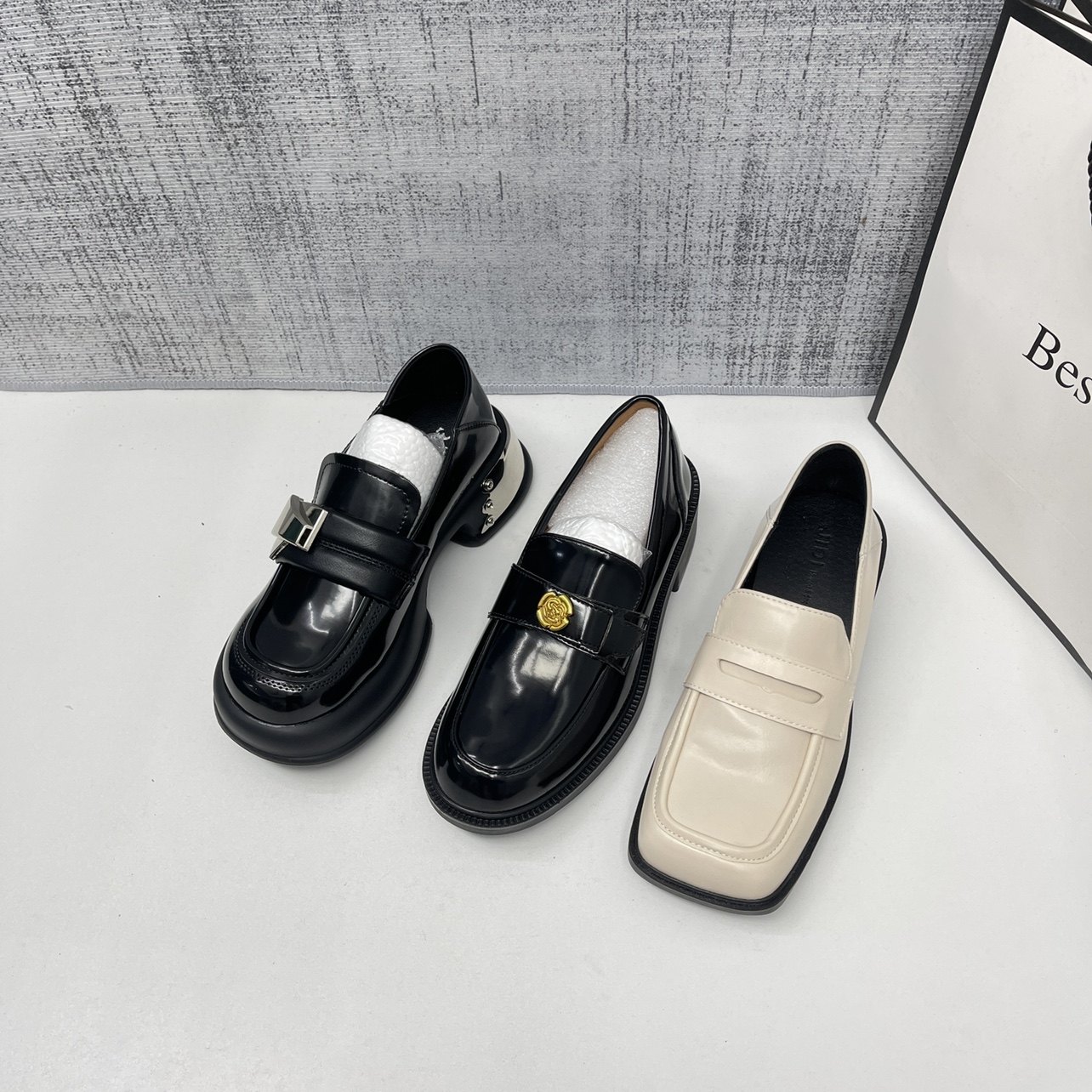 厚底英伦风小皮鞋女2026年春季新款粗跟黑色乐福鞋女一脚蹬单鞋潮,女鞋,乐福鞋（豆豆鞋）,淘宝优惠券,粉丝福利购,淘宝优惠卷