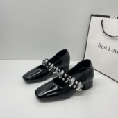 软皮粗跟内增高玛丽珍鞋 小个子通勤6cm高跟单鞋 女法式 2026春季