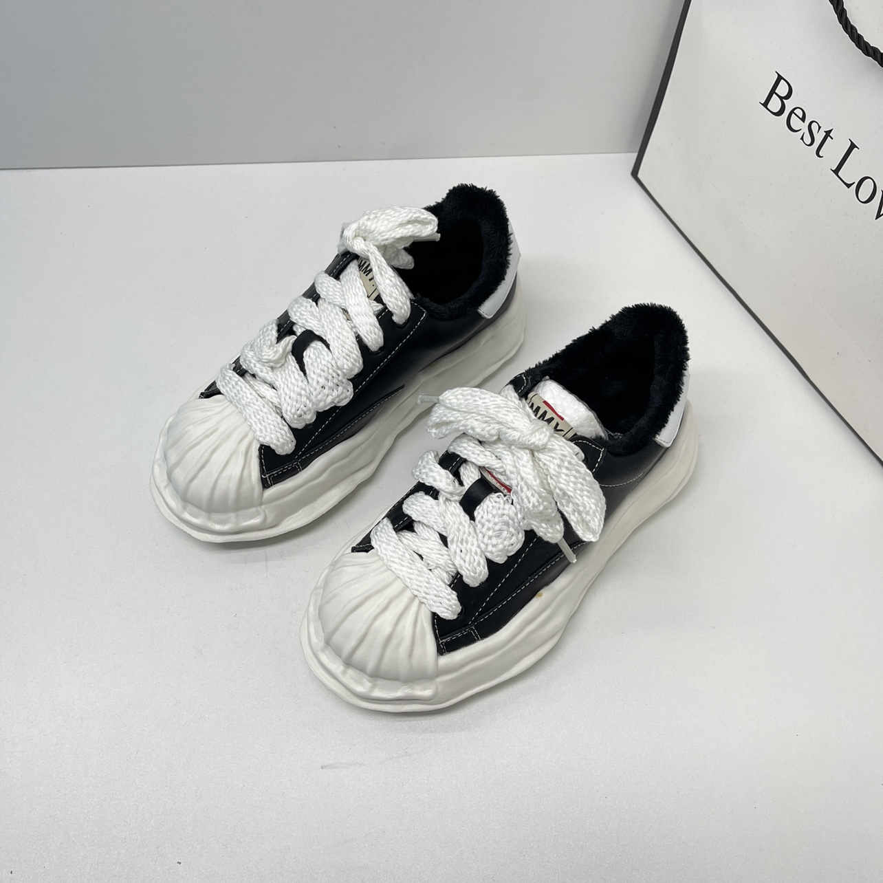 加绒松糕厚底贝壳头溶解鞋女