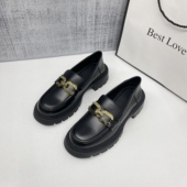 女2026新款 春秋英伦风小皮鞋 一脚蹬单鞋 厚底乐福鞋 百搭休闲鞋