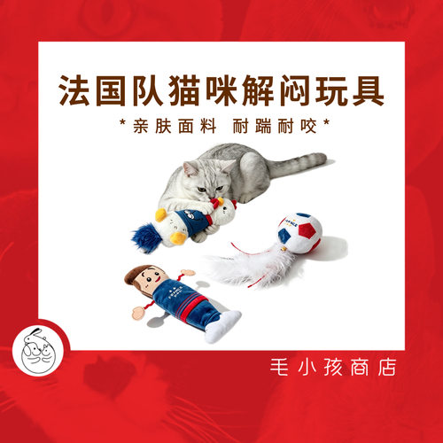 【petstar&世界杯联名】法国国家队猫抱抱玩具响纸发声毛绒玩具