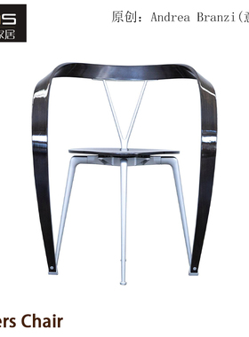 初森家具Revers Chair翻领椅飘带椅创意现代艺术曲木板餐椅休闲椅