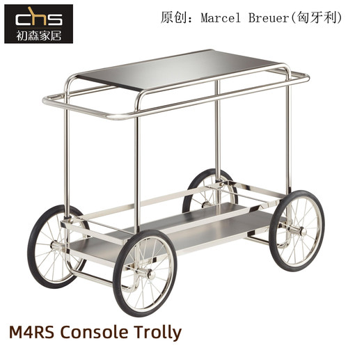 两层餐车不锈钢管板式简约手推车