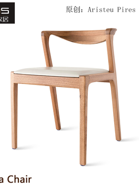 初森家具Duda Chair杜达椅白蜡木软包单人椅简约现代风实木餐椅