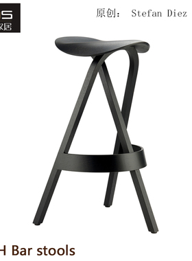 初森家具404 H Bar stools404小时酒吧凳白蜡木吧椅北欧风高脚椅