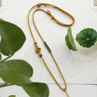 纯手工编绳编织项链绳毛衣链吊坠挂绳颈绳搭金饰定制长度颜色