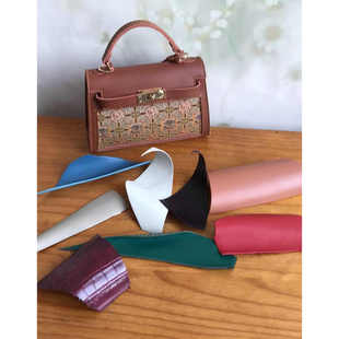 头层凯莉包手工牛皮包diy材料包真皮半成品包包解闷国风宋锦自制