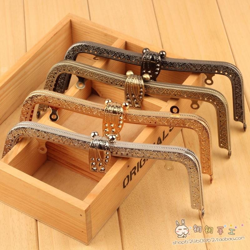 布艺DIY/20.5CM古铜单扣式孔雀头/树叶头M形口金68g送图纸