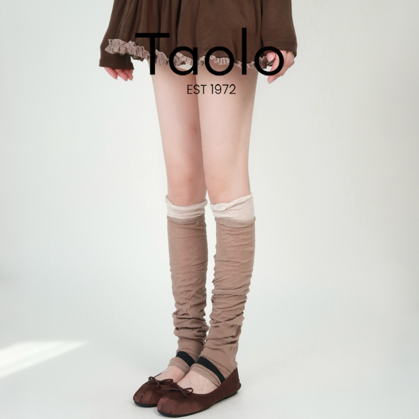日本Taolo芭蕾风堆堆长筒袜女夏季薄款百搭显瘦纯色简约袜套外穿