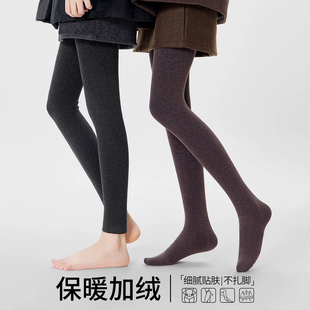 日本加绒连裤袜女秋冬季加厚保暖九分打底裤可外穿显瘦腿光腿神器