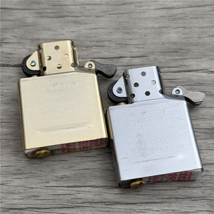 zippo打火机机芯内胆配件银色金色常规机机芯唐草通用配件