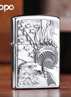 夜色zippo正品zippo正版 花沙贴章 自由女神火炬雄鹰 20895