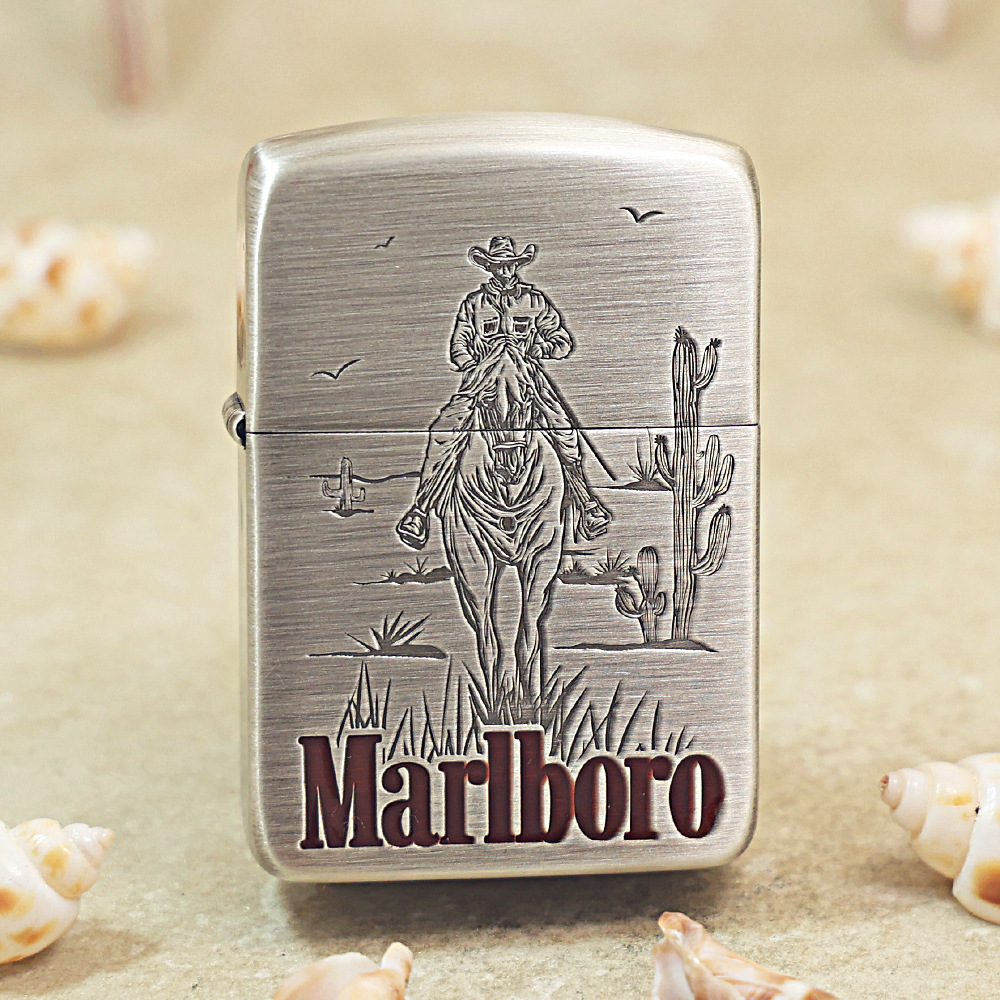 zippo正品 1941镀银万宝路大镖客 送礼收藏防风煤油打火机