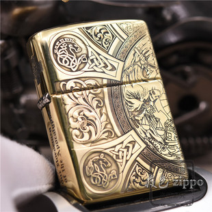 夜色zippo正品芝宝打火机纯铜盔甲环绕深雕定制启示录天启四骑士
