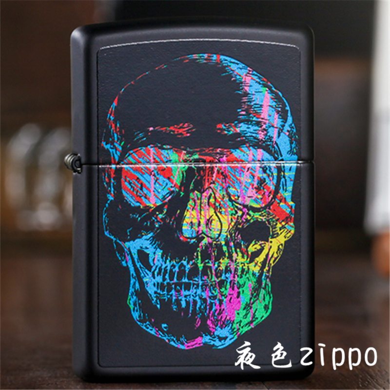 夜色zippo正品   黑哑漆28042变色骷髅 ZIPPO/瑞士军刀/眼镜 ZIPPO/芝宝 原图主图