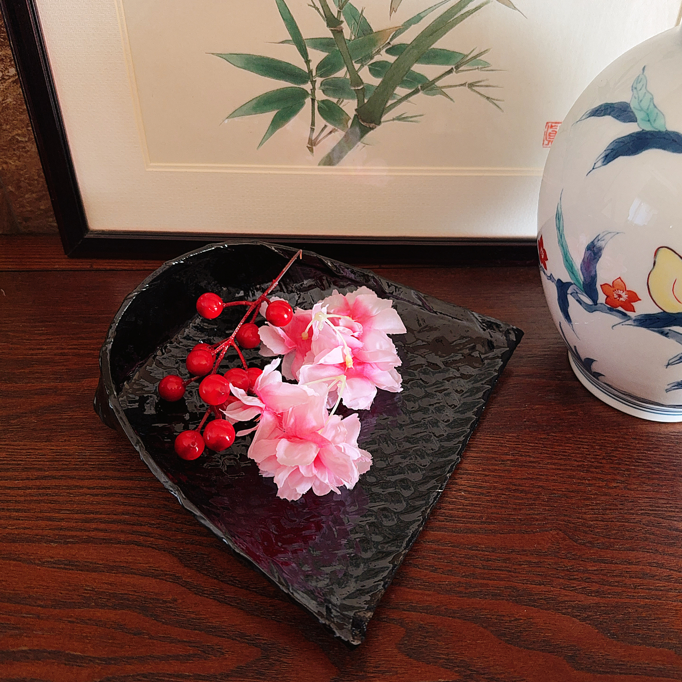 日本制 篮胎漆器茶道具 招财簸箕 香道具 果子器 茶则  摆件