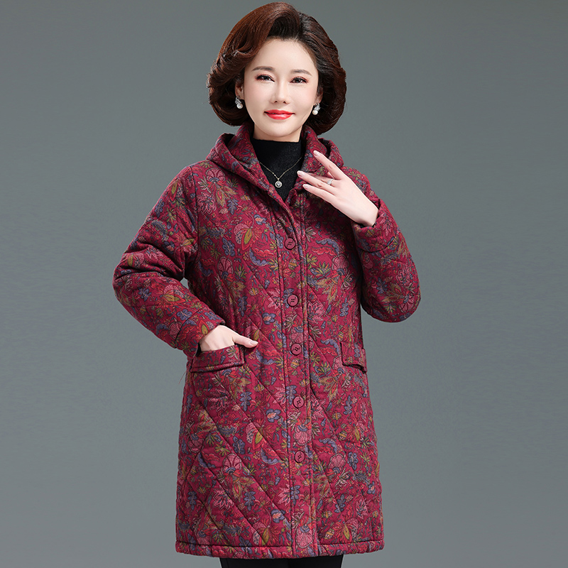 中老年长袖棉服纯棉厚冬天女时尚