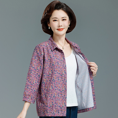 妈妈装七分袖宽松衬衫