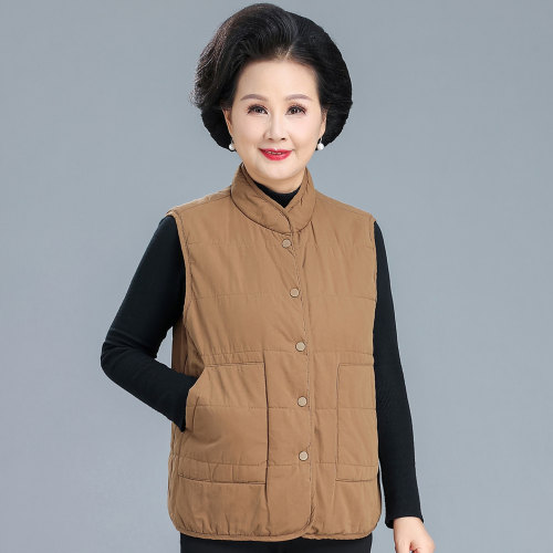 妈妈秋冬马甲背心纯夹棉女奶奶装