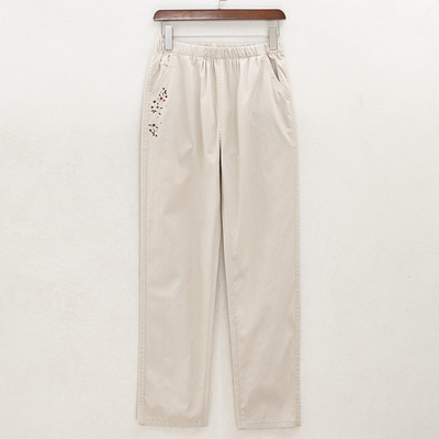 中老年纯棉裤子春夏加大码九分裤