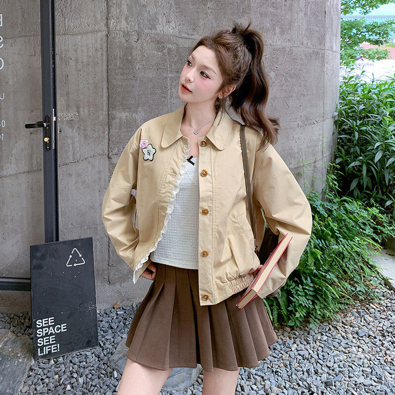 韩系保暖新款上市韩式美洋优质标准简约短款小个子小众设计外套