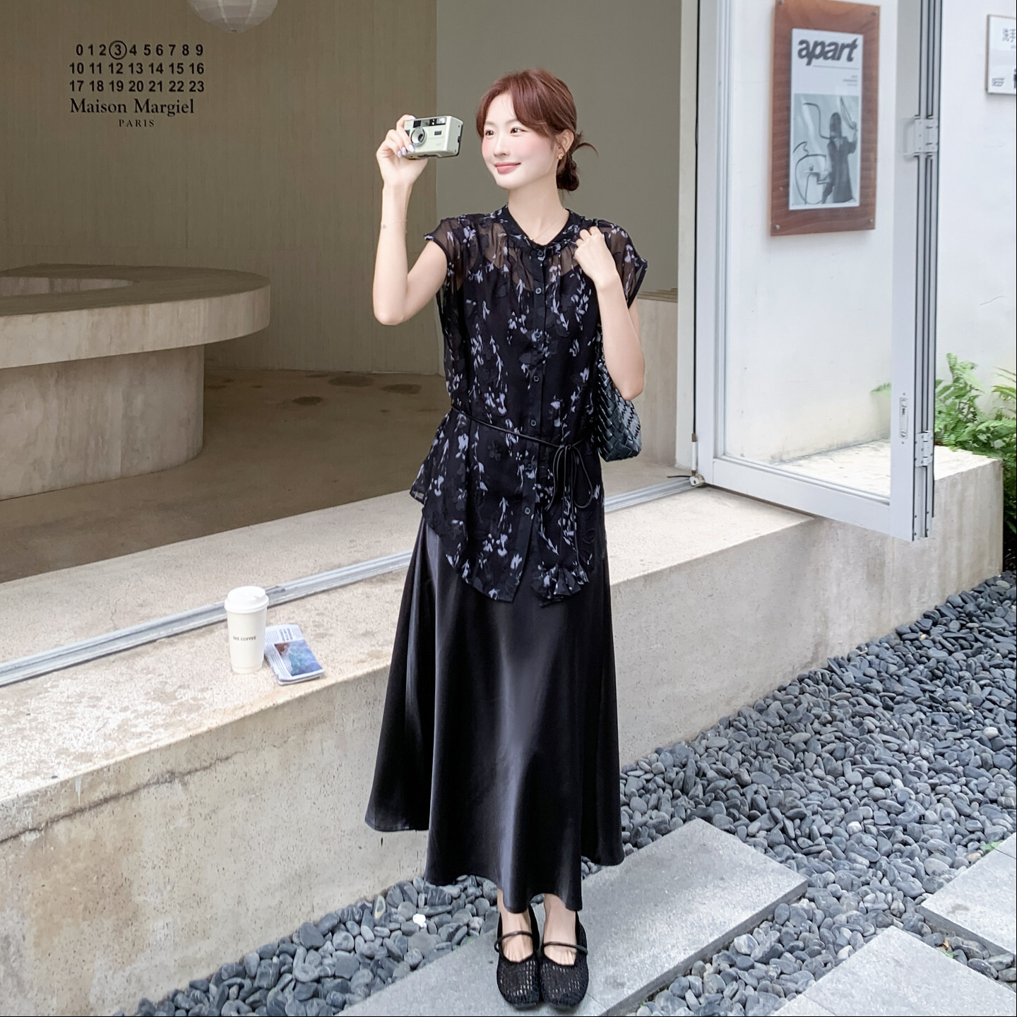 法式度假风高级感印花衬衫叠穿套装裙女2026夏季新款吊带裙两件套
