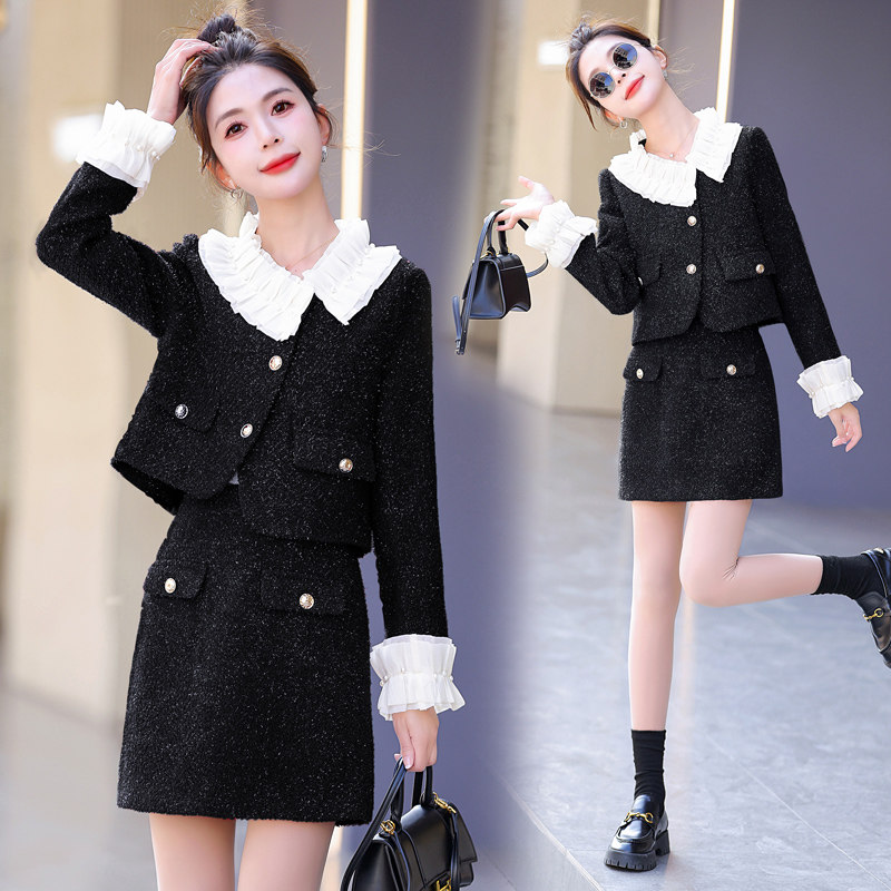 高端小香风套装裙女2025春秋新款时尚洋气减龄小个子半身裙两件套