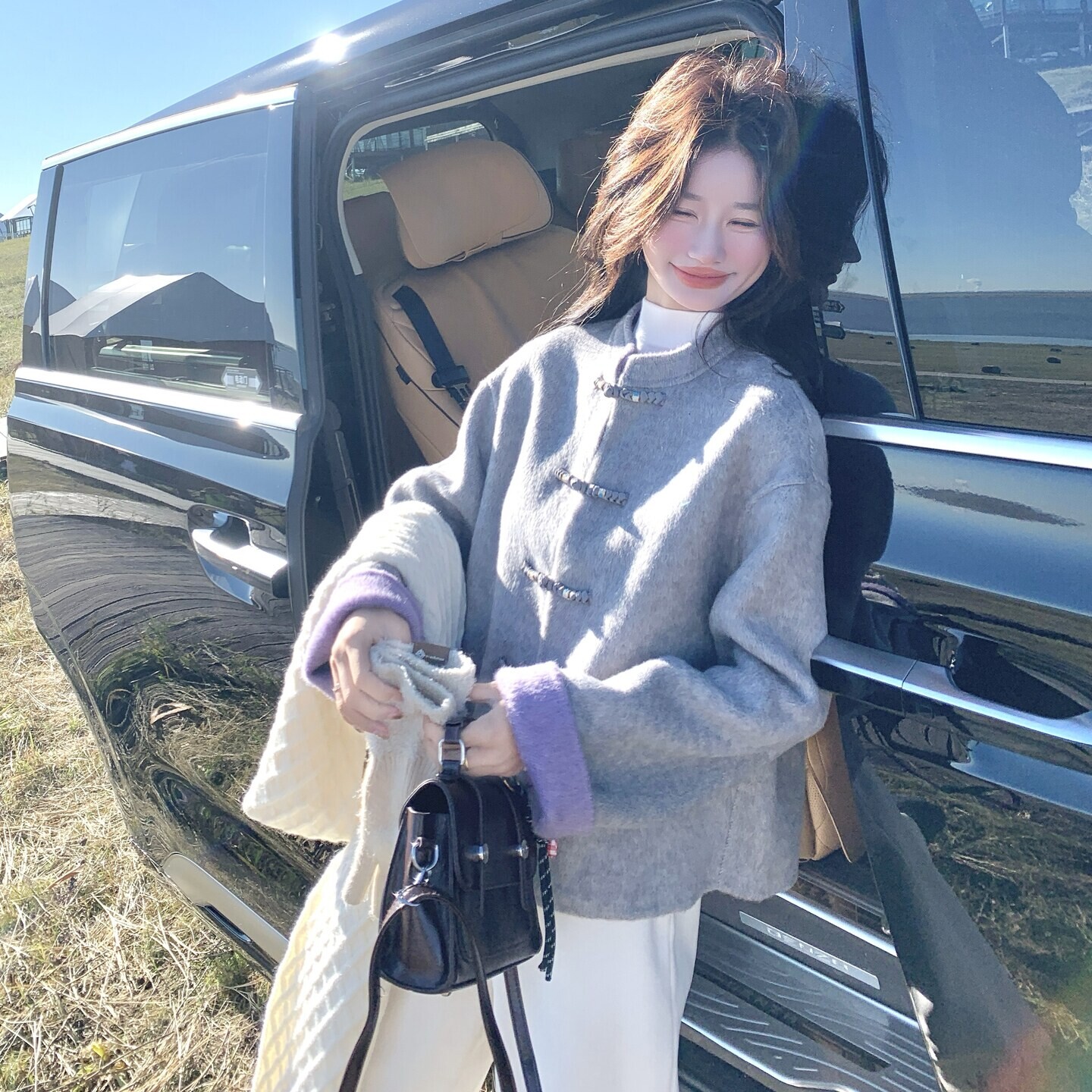 主推新款上市2025年秋季优质超短款精品爆款国风双面呢大衣女外套