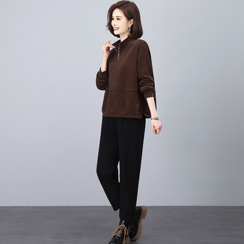 两件套装显瘦2026年新款冬季时尚加绒加厚休闲卫衣两件套女卫裤女