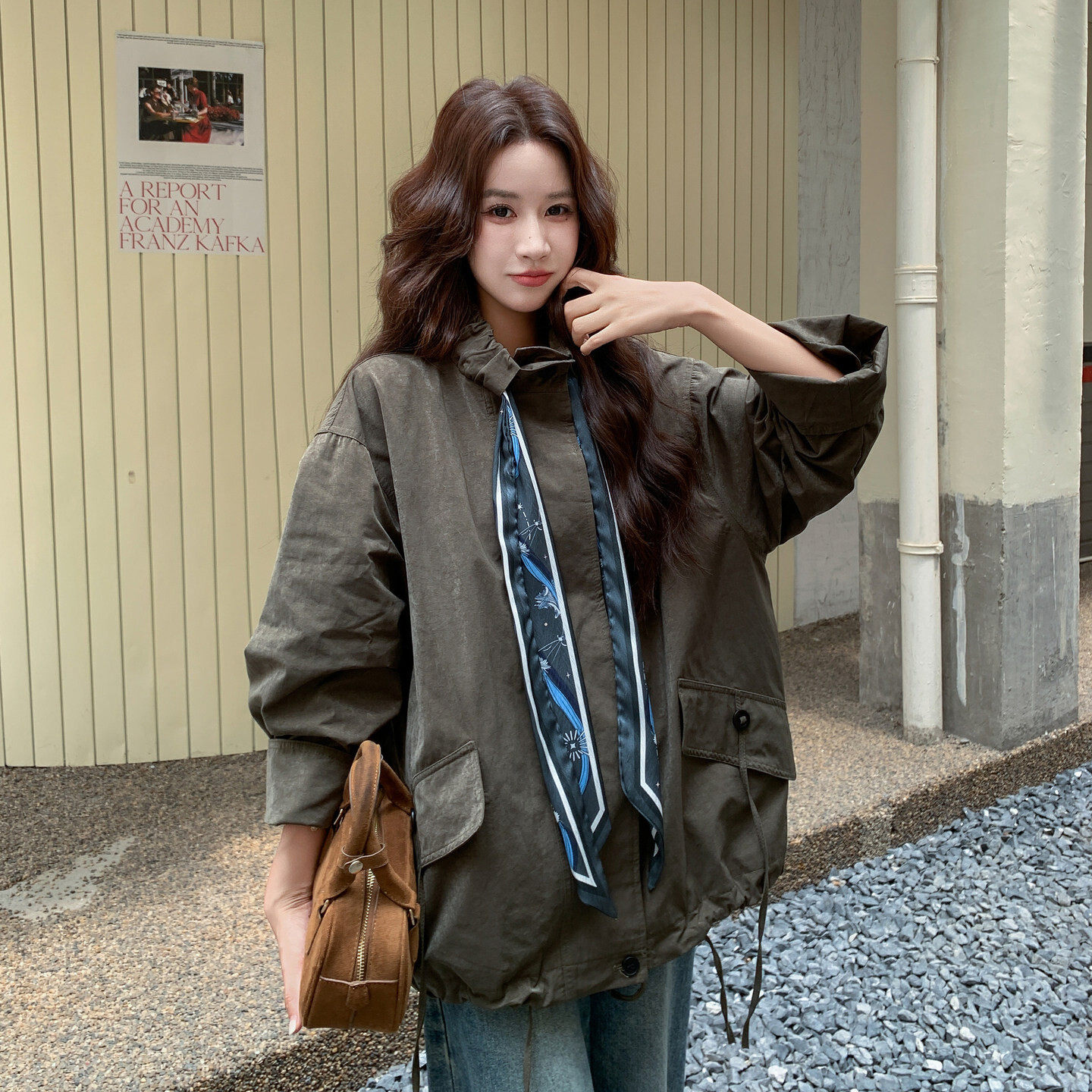 中大衣新款上市收腰优质翻领精品简约女女装女士风衣单排扣秋季