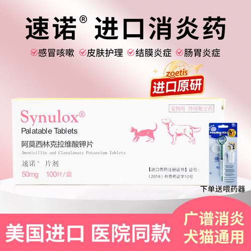 速诺消炎片宠物感冒猫鼻支消炎药
