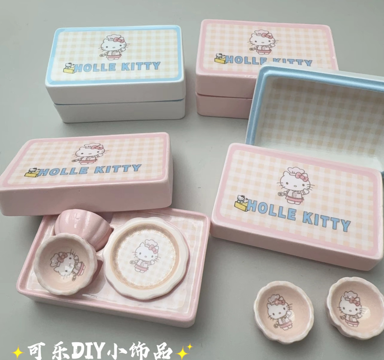 定制立体kt餐具礼盒仿真食玩微缩树脂配件材料摆件奶油胶