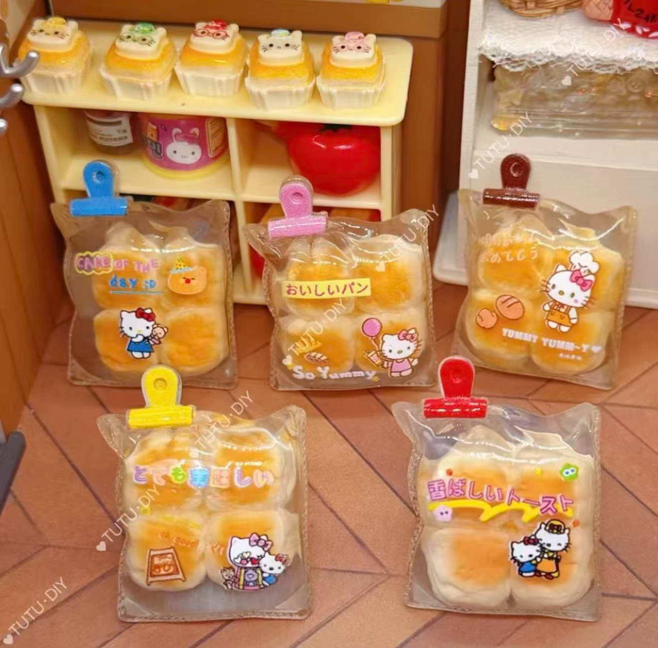 定制立体kt吐司面包袋仿真食玩微缩树脂配件材料摆件手工