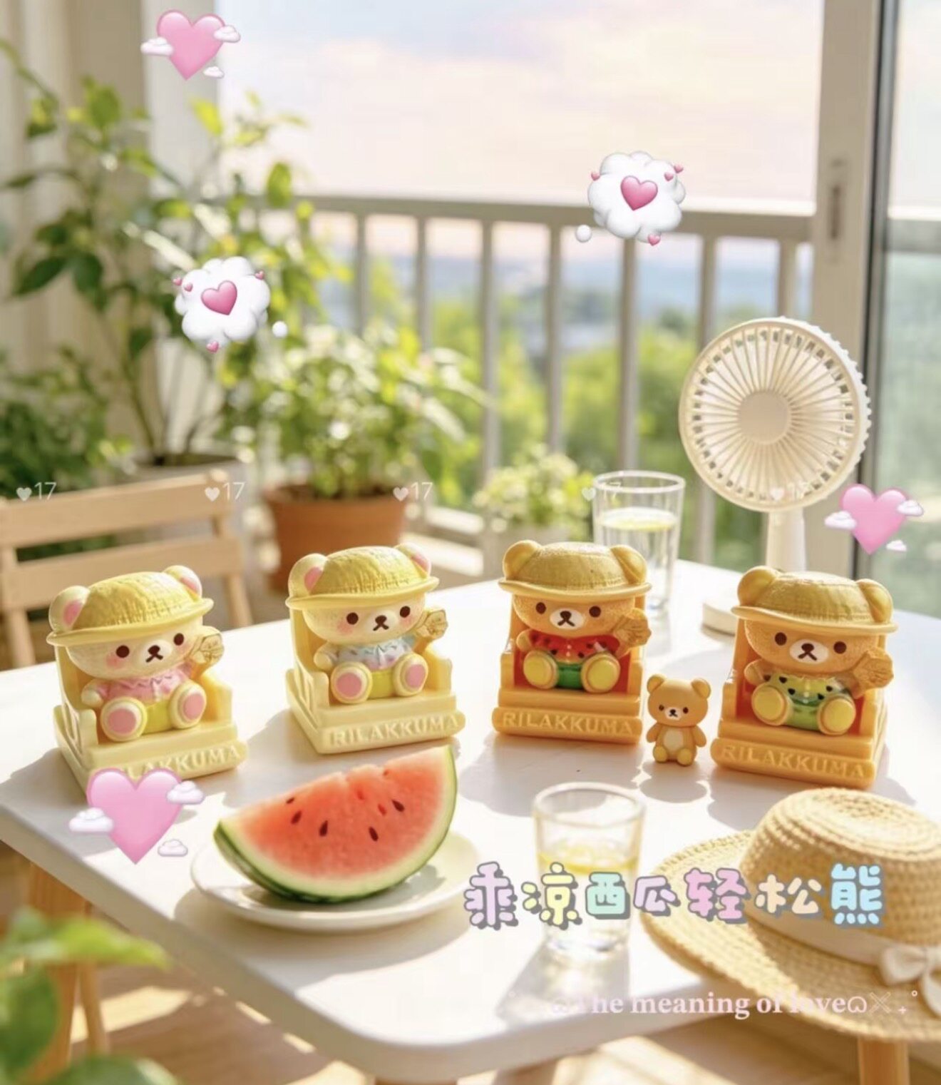 定制乘凉西瓜轻松熊仿真食玩微缩树脂配件材料摆件装饰手工