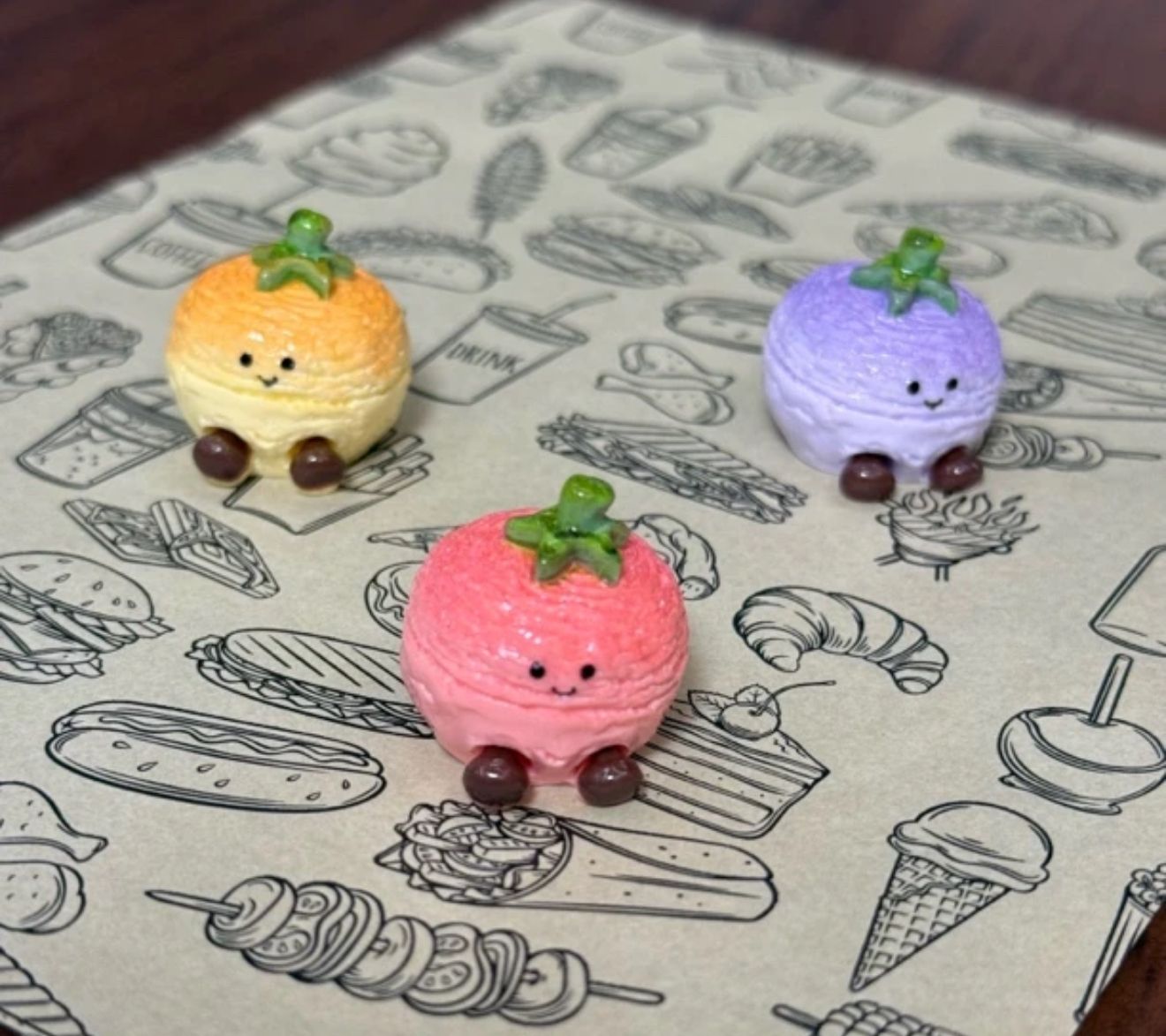 仿真jc原味茄子番茄酥微缩树脂配件奶油胶材料摆件装饰手工场景