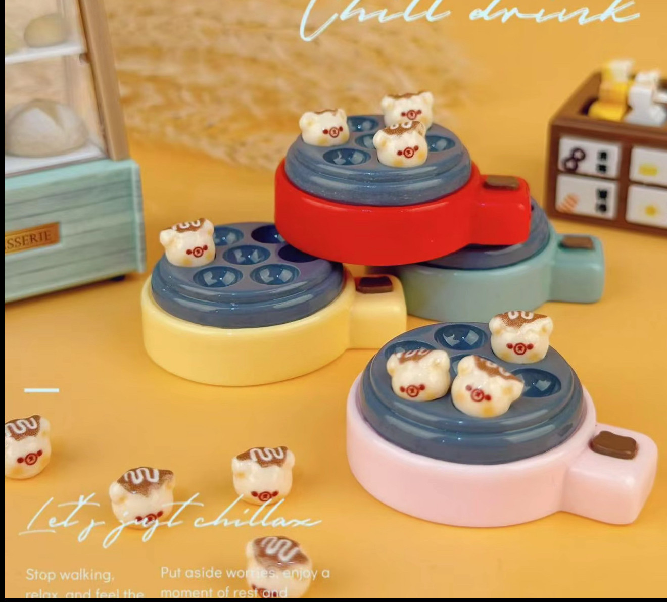 定制立体章鱼丸子烤炉仿真食玩微缩树脂配件材料摆件场景