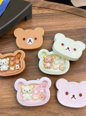 定制立体轻松熊巧克力盒食玩微缩树脂配件材料摆件场景手工